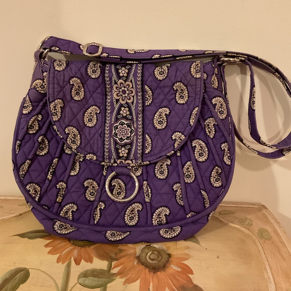 Vera Bradley Purple Paisley Quilted Shoulder Bag